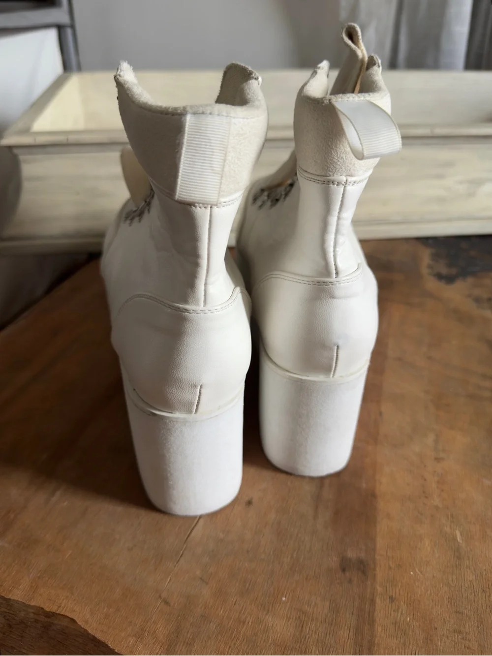N.Y.L.A. Lunar / All Time High ankle platform boots BK-E909 in white Dolls Kill